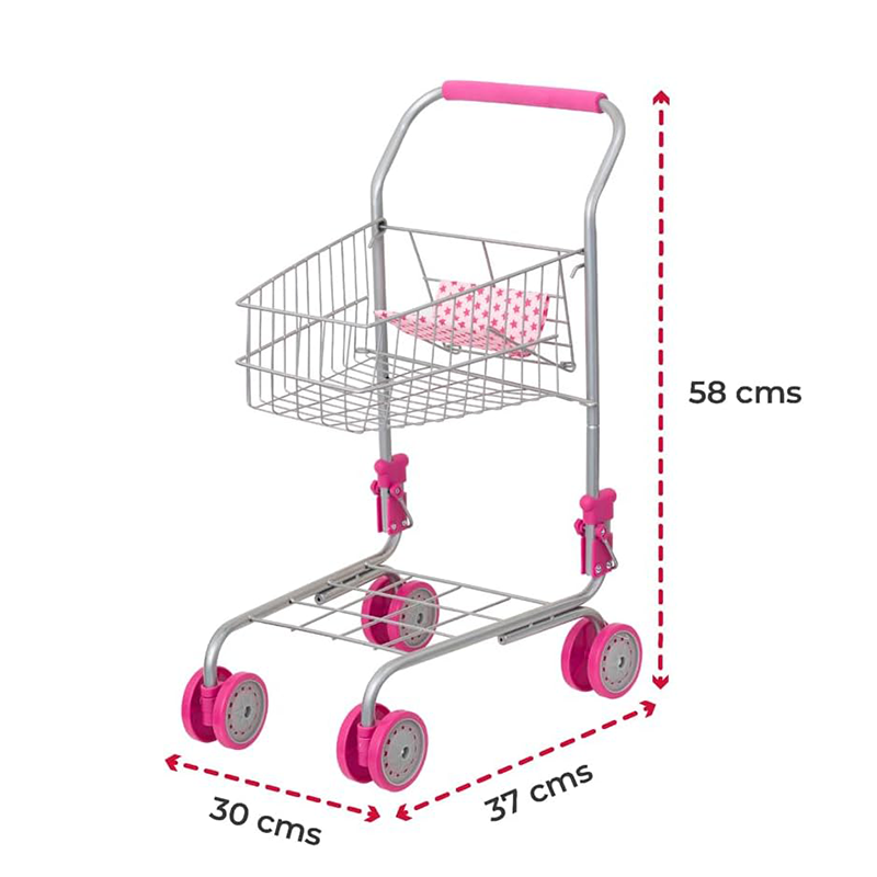 Kids Mini Shopping Trolley Pretend Play Cart for Toddlers