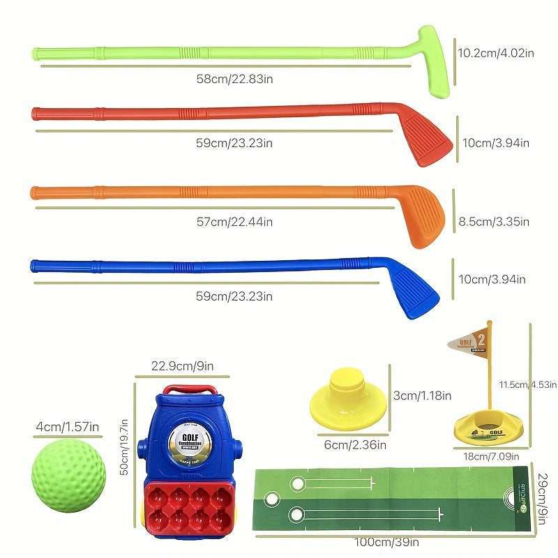 Kids Golf Club Set with Cart Fun Sports Toy for Boys & Girls