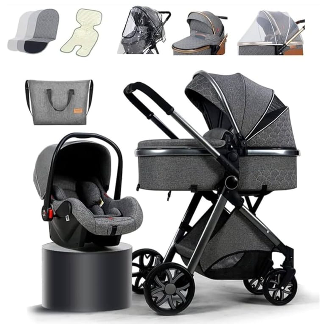 Set of 2 Multi-functional baby stroller 360-degree rotation and baby Car Seater