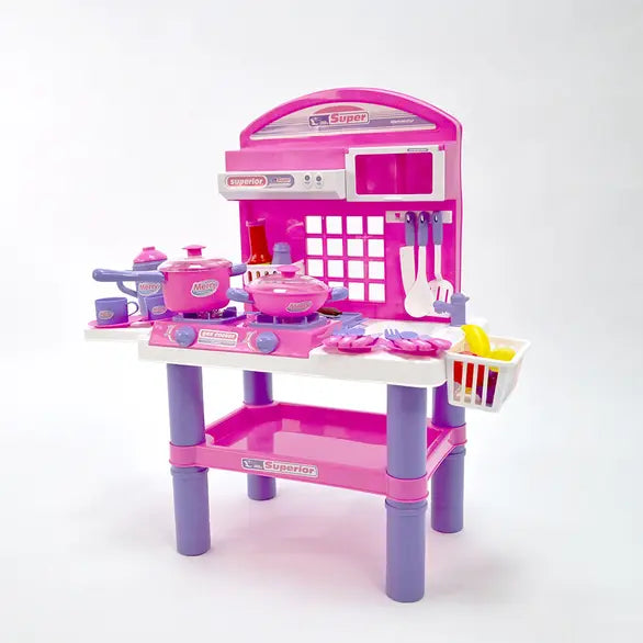 Large Kids Kitchen Set Pretend Cooking Toy for Girls