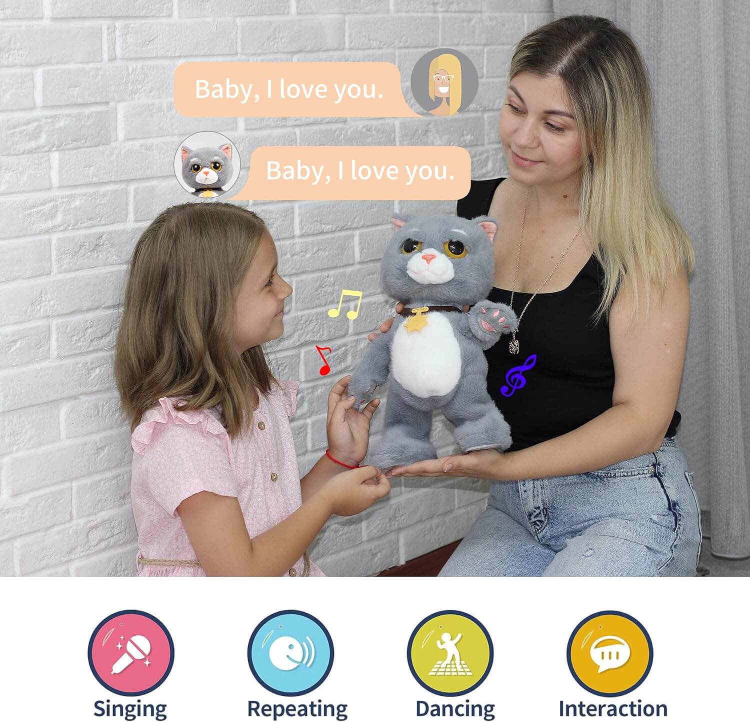 Jollyza® Interactive Singing & Dancing Cat Musical Toy for Babies & Toddlers