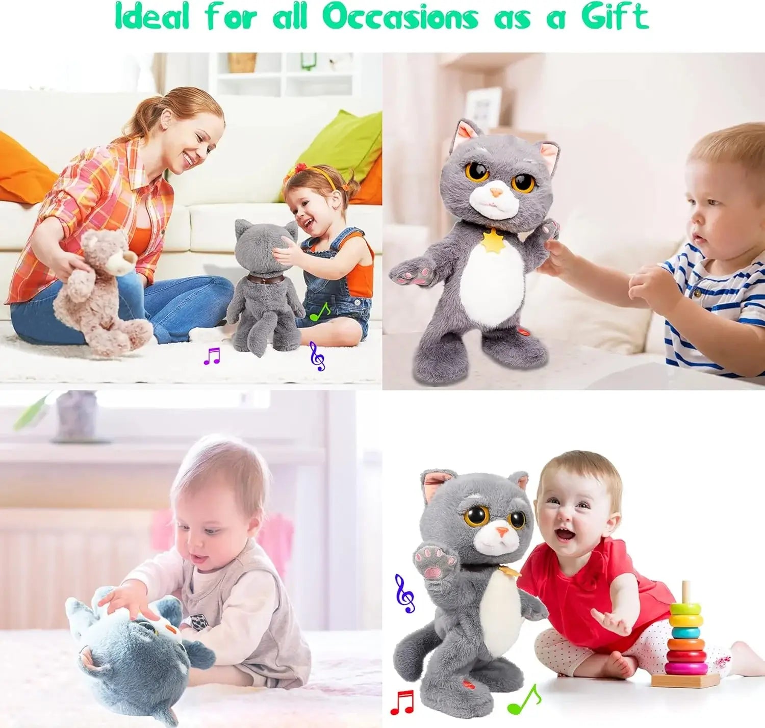 Jollyza® Interactive Singing & Dancing Cat Musical Toy for Babies & Toddlers