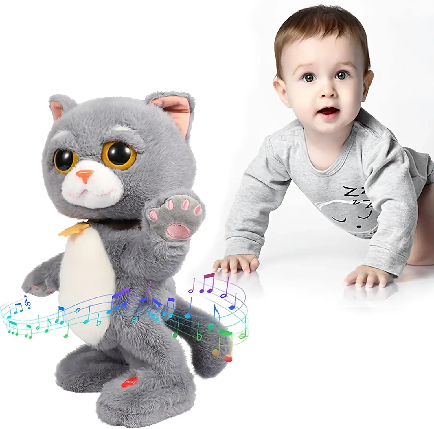 Jollyza® Interactive Singing & Dancing Cat Musical Toy for Babies & Toddlers