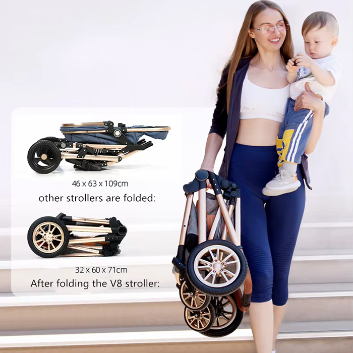 Set of 2 Multi-functional baby stroller 360-degree rotation and baby Car Seater