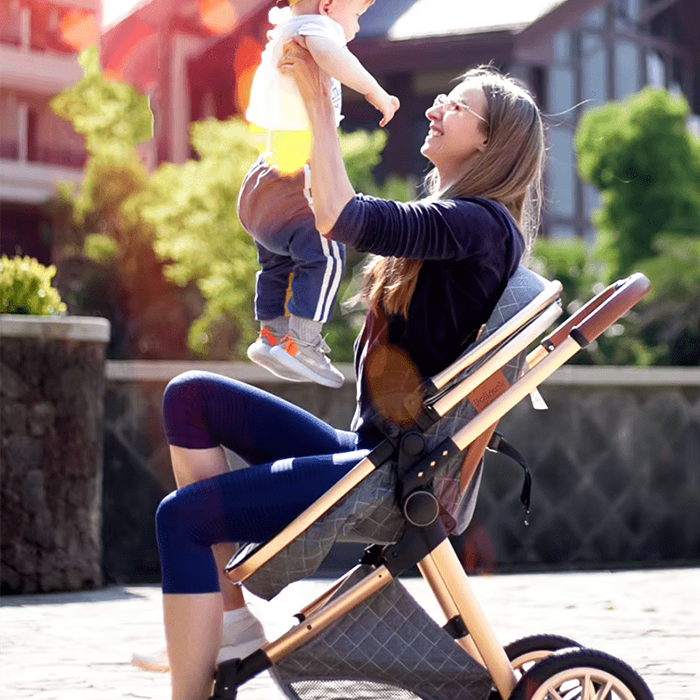 Set of 2 Multi-functional baby stroller 360-degree rotation and baby Car Seater