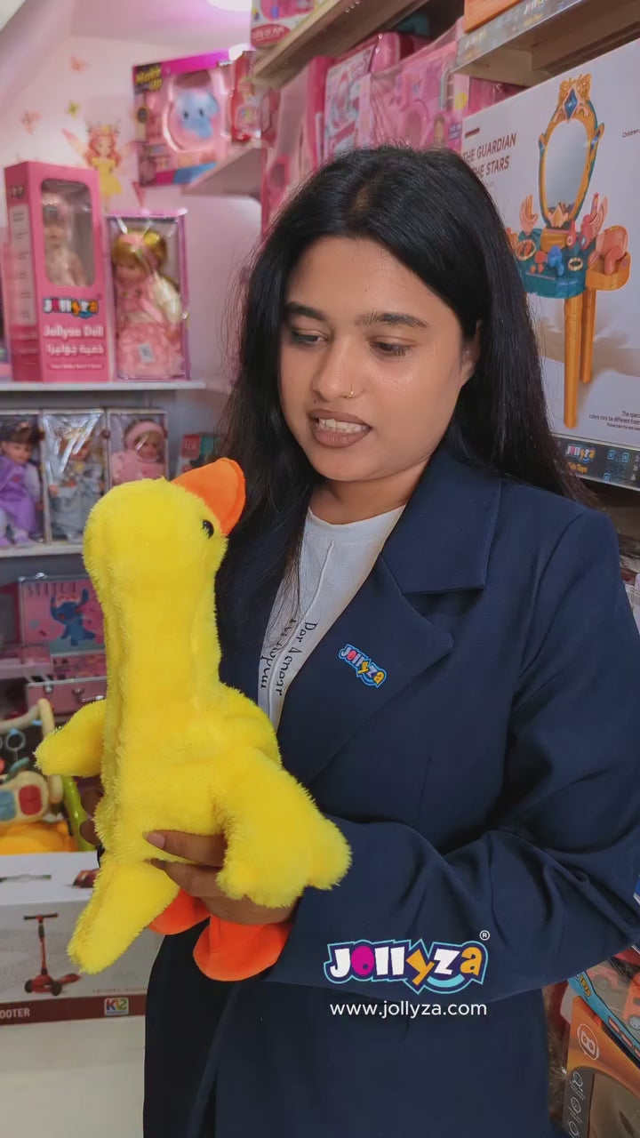 158 Songs Electric Yellow Duck Plush Toy Singing, Dancing & Walking Interactive Toy for Kids