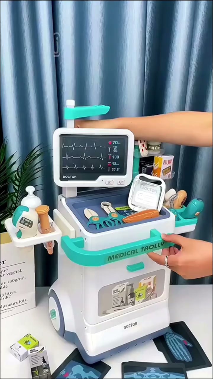 Kids Doctor Kit with Light & Sound Mobile Medical Station Pretend Play Set