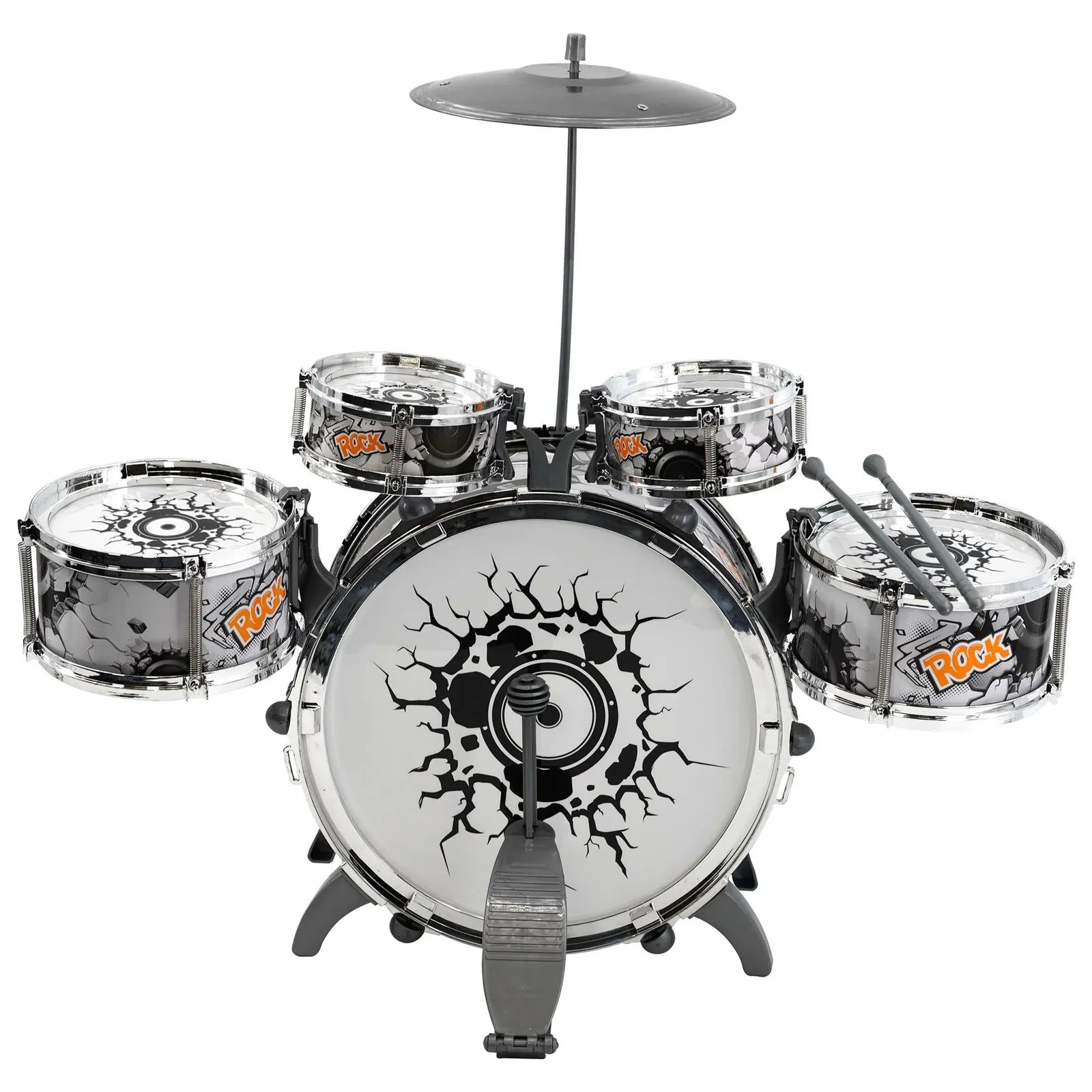 Kids  Drum Kit Play Set Drums Musical Toy Instrument Pedal Stool