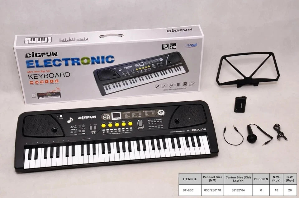 61-Key Electronic Keyboard Piano for Kids & Beginners with Microphone