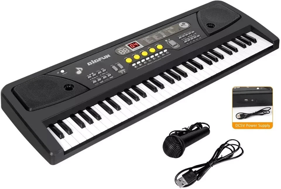61-Key Electronic Keyboard Piano for Kids & Beginners with Microphone